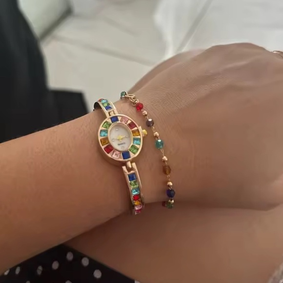 Vintage Gold Multicolor Quartz Watch